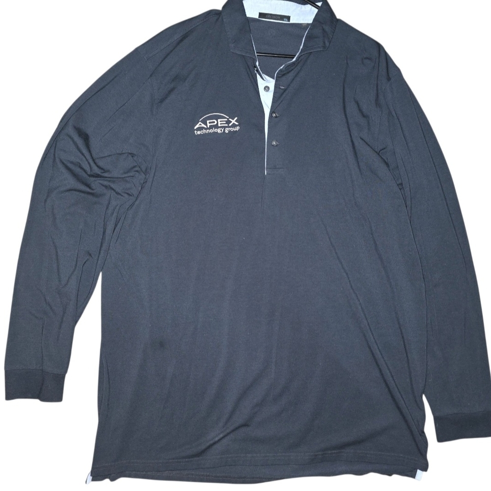 Greyson Classic Fit Apache II Black Long Sleeve Polo Shirt 2XL Embroidered‎ Apex